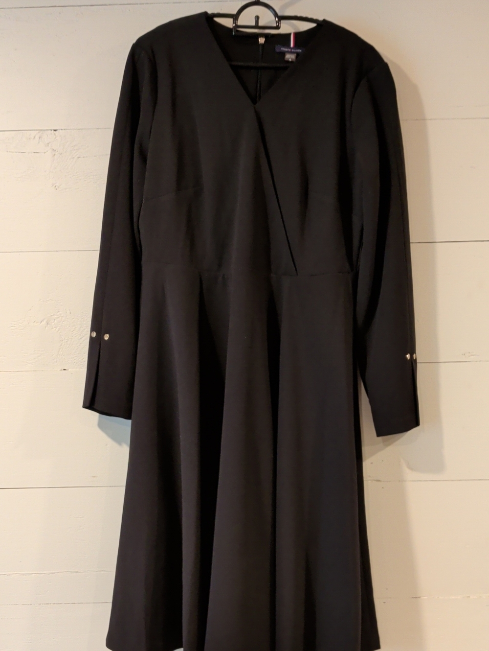 Tommy Hilfiger Black Long-Sleeve A-Line Dress